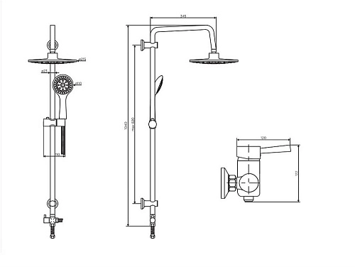 Душевая система AM.PM Dorff D0711020 с тропическим душем Душевая система AM.PM Dorff D0711020 с тропическим душем