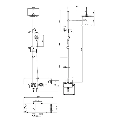 Душевая система Lemark Tropic LM7008С термостатическая, хром/белый Душевая система Lemark Tropic LM7008С термостатическая, хром/белый