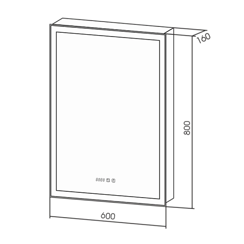 Зеркальный шкаф Silver mirrors Киото 60 с часами и сменой цвета (LED-00002358) Зеркальный шкаф Silver mirrors Киото 60 с часами и сменой цвета (LED-00002358)