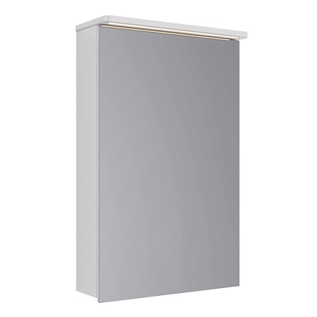 Зеркальный шкаф Lemark ZENON 50х80 см петли слева, с козырьком-подсветкой, с розеткой, белый LM50ZS-Z