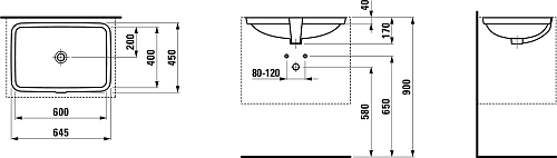 Раковина Laufen Pro 600х400 8.1196.5.000.109.1 Раковина Laufen Pro 600х400 8.1196.5.000.109.1