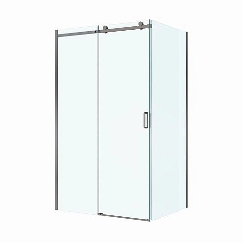 Душевой уголок BelBagno SOFT_CLOSE-2-AH-1-130/80-C-GM 130x80 см, профиль оружейная сталь, стекло прозрачное Душевой уголок BelBagno SOFT_CLOSE-2-AH-1-130/80-C-GM 130x80 см, профиль оружейная сталь, стекло прозрачное