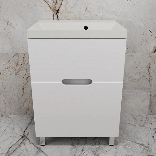 Тумба под раковину Style Line Матис 60 см ЛС-00002441 напольная, белый матовый Тумба под раковину Style Line Матис 60 см ЛС-00002441 напольная, белый матовый