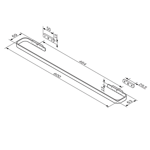 Полотенцедержатель AM.PM Func A8F346422 60 см, черный Полотенцедержатель AM.PM Func A8F346422 60 см, черный
