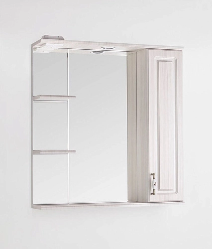 Зеркальный шкаф Style Line Олеандр-2 75/С, рельеф пастель ЛС-00000203 Зеркальный шкаф Style Line Олеандр-2 75/С, рельеф пастель ЛС-00000203