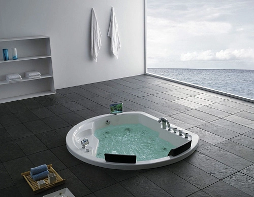 Акриловая ванна Gemy G9053 O 185x162 универсальная, гидромассажная Акриловая ванна Gemy G9053 O 185x162 универсальная, гидромассажная