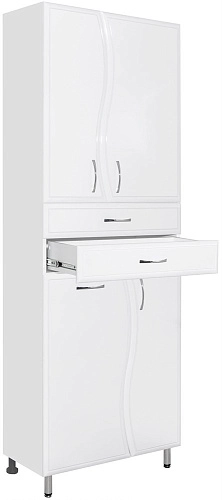 Шкаф-пенал Style Line Волна 70 ЛС-000010050 2 ящика, с бельевой корзиной, белый Шкаф-пенал Style Line Волна 70 ЛС-000010050 2 ящика, с бельевой корзиной, белый