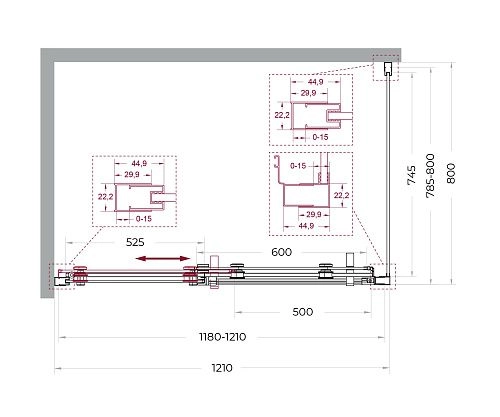 Душевой уголок BelBagno MARINO-2-AH-1-120/80-C-GM 120x80 см, профиль оружейная сталь, стекло прозрачное Душевой уголок BelBagno MARINO-2-AH-1-120/80-C-GM 120x80 см, профиль оружейная сталь, стекло прозрачное