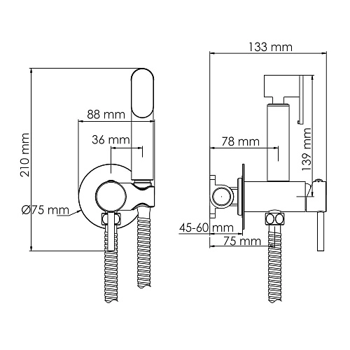 Гигиенический душ WasserKRAFT A70738 золото Гигиенический душ WasserKRAFT A70738 золото
