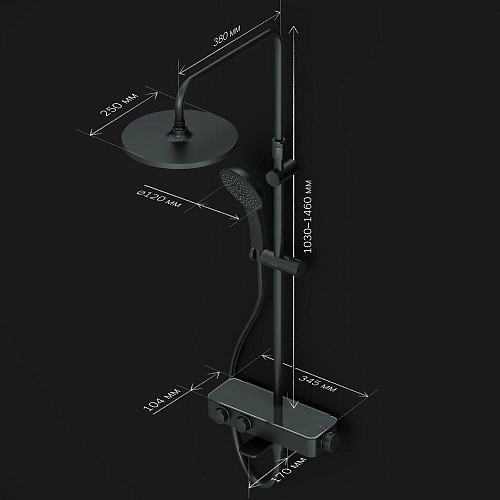 Душевая система AM.PM Inspire V2.0 F0750A522 с термостатом, верхний душ d 250 Душевая система AM.PM Inspire V2.0 F0750A522 с термостатом, верхний душ d 250