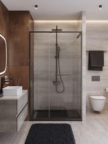 Душевая дверь CEZARES LUX-B-FS-11-130-C-GM 130 см, профиль оружейная сталь, стекло прозрачное Душевая дверь CEZARES LUX-B-FS-11-130-C-GM 130 см, профиль оружейная сталь, стекло прозрачное