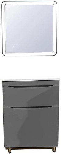 Тумба под раковину Style Line Бергамо мини 70 люкс PLUS серый СС-00002312 Тумба под раковину Style Line Бергамо мини 70 люкс PLUS серый СС-00002312
