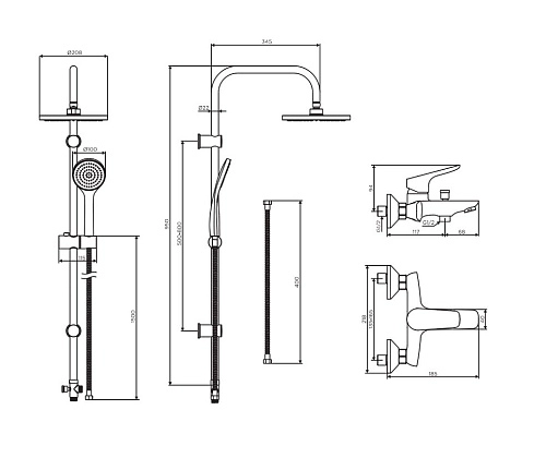 Душевая система AM.PM Dorff D0708010BL Душевая система AM.PM Dorff D0708010BL