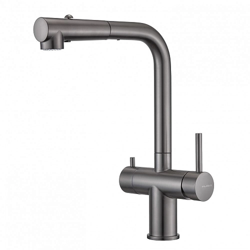 Смеситель для кухни Milacio Ultra 561 (MCU.561.GM) под фильтр, вороненая сталь с вытяжной лейкой Смеситель для кухни Milacio Ultra 561 (MCU.561.GM) под фильтр, вороненая сталь с вытяжной лейкой