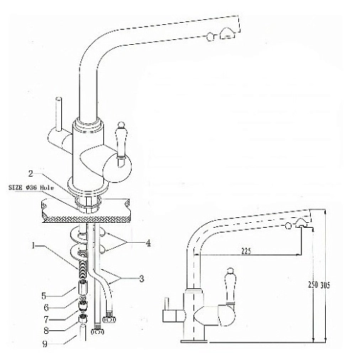 Смеситель для кухни Kaiser Vincent 31144-2 с подключением к фильтру Смеситель для кухни Kaiser Vincent 31144-2 с подключением к фильтру