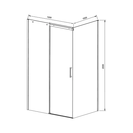 Душевой уголок Vincea Dice VSR-4D1012CLGM, 1200x1000, вороненая сталь, стекло прозрачное