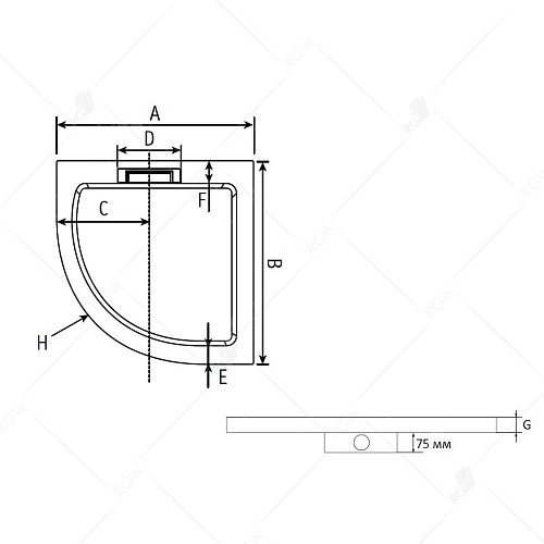 Душевой поддон RGW AWS-31 03190499-01 Душевой поддон RGW AWS-31 03190499-01