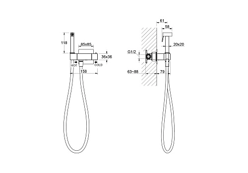 Гигиенический душ Aquatek ЛИБРА AQ1028MB Черный матовый, встраиваемый Гигиенический душ Aquatek ЛИБРА AQ1028MB Черный матовый, встраиваемый