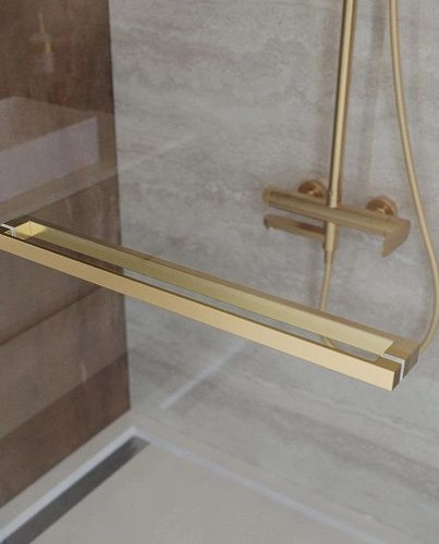 Душевая дверь CEZARES LUX-B-FS-1-90-C-BORO 90 см, профиль брашированное золото, стекло прозрачное Душевая дверь CEZARES LUX-B-FS-1-90-C-BORO 90 см, профиль брашированное золото, стекло прозрачное