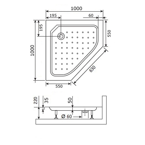 Душевой поддон RGW Acryl STYLE-TR 1000x1000 мм 16180500-11 трапеция белый Душевой поддон RGW Acryl STYLE-TR 1000x1000 мм 16180500-11 трапеция белый