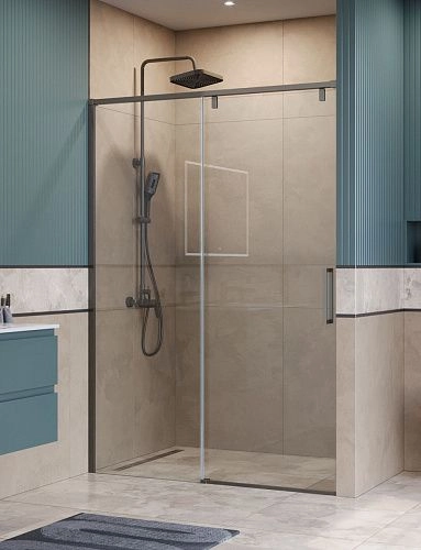 Душевая дверь BelBagno SOFT_CLOSE-1-BF-1-140-C-GM 140 см, профиль оружейная сталь, стекло прозрачное Душевая дверь BelBagno SOFT_CLOSE-1-BF-1-140-C-GM 140 см, профиль оружейная сталь, стекло прозрачное