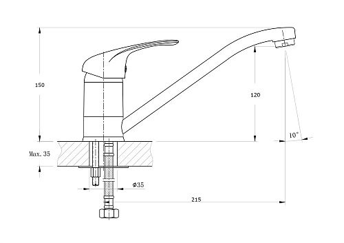 Смеситель для кухни Rush Corsica CO4240-28 Смеситель для кухни Rush Corsica CO4240-28