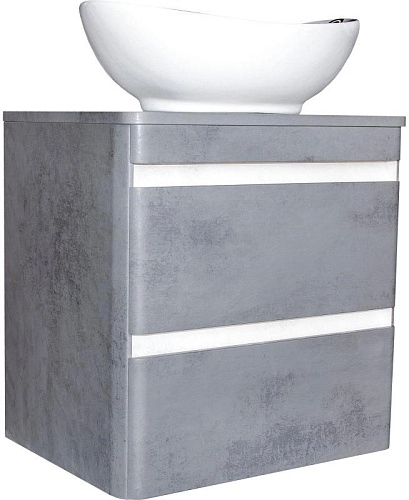 Тумба под раковину Style Line Атлантика 80, Люкс бетон темный, (2 ящ.), со столешницей МДФ, PLUS СС-00002283 Тумба под раковину Style Line Атлантика 80, Люкс бетон темный, (2 ящ.), со столешницей МДФ, PLUS СС-00002283