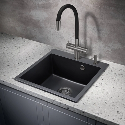 Смеситель для кухни Milacio Ultra 560 (MCU.560.GM) под фильтр, вороненая сталь Смеситель для кухни Milacio Ultra 560 (MCU.560.GM) под фильтр, вороненая сталь