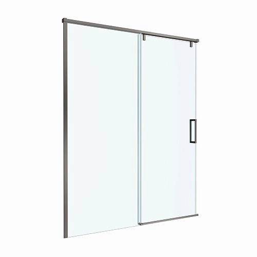 Душевая дверь BelBagno SOFT_CLOSE-1-BF-1-150-C-GM 150 см, профиль оружейная сталь, стекло прозрачное Душевая дверь BelBagno SOFT_CLOSE-1-BF-1-150-C-GM 150 см, профиль оружейная сталь, стекло прозрачное