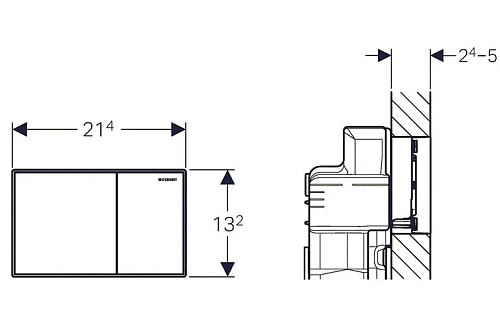 Клавиша смыва Geberit 115.640.GH.1 Sigma60 цвет полированный хром Клавиша смыва Geberit 115.640.GH.1 Sigma60 цвет полированный хром