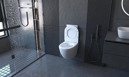 Комплект унитаза ABBER Bequem AC1100 белый с инсталляцией AC0105 и кнопкой AC0121 хром AC1100-AC0105-AC0121