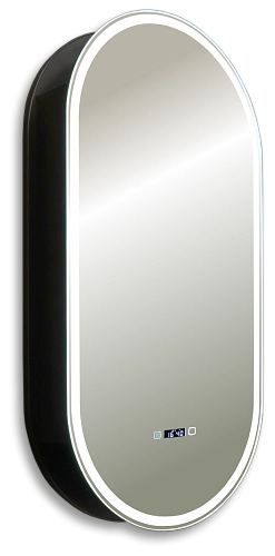 Зеркальный шкаф SILVER MIRRORS 500x1000 ЖК-часы, подогрев, сенс. выключатель Soho-BLACK (LED-0000261 LED-00002612 Зеркальный шкаф SILVER MIRRORS 500x1000 ЖК-часы, подогрев, сенс. выключатель Soho-BLACK (LED-0000261 LED-00002612