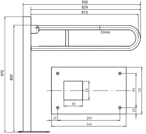 Поручень Bemeta HELP program 301107604 Поручень Bemeta HELP program 301107604