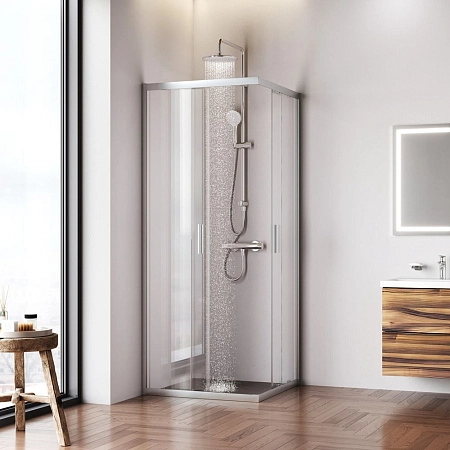 Душевой уголок AM.PM Gem W90G-403-8080-MT 80x80 хром матовый, стекло прозрачное