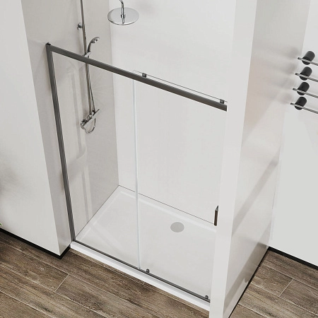 Душевая дверь Vincea City VDS-5CT120CLGM, 1200, вороненая сталь, стекло прозрачное