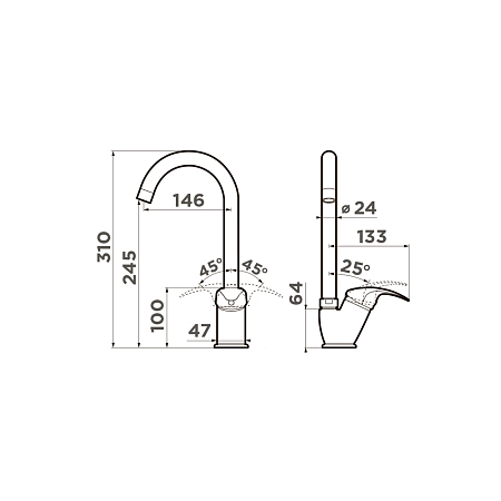 Смеситель для кухни Omoikiri Umi-AB 4994262