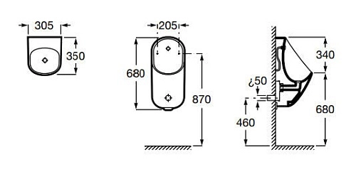 Писсуар Roca Proton, питание 220V 3590J5000 Писсуар Roca Proton, питание 220V 3590J5000