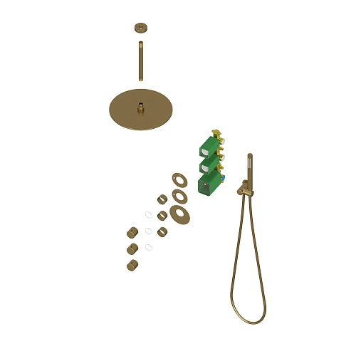 Душевая система Timo Saona SX-2399/17SM встраиваемая с термостатом золото матовое Душевая система Timo Saona SX-2399/17SM встраиваемая с термостатом золото матовое