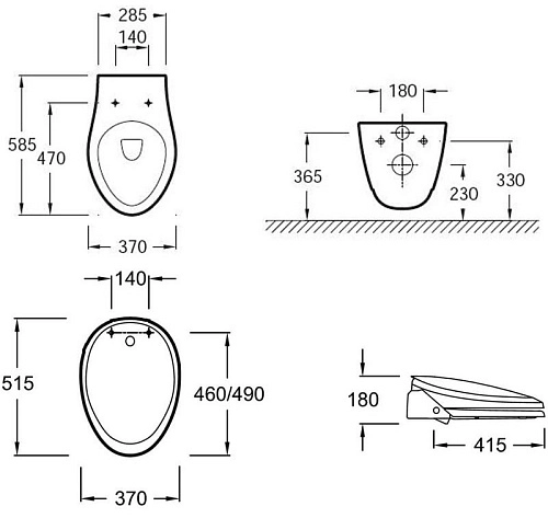 Унитаз подвесной Jacob Delafon Via 45534CK-0 без сиденья Унитаз подвесной Jacob Delafon Via 45534CK-0 без сиденья
