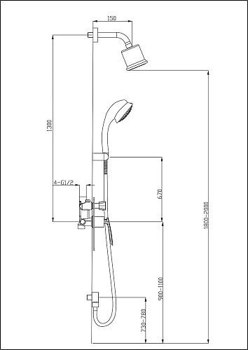 Душевая система Timo Helmi SX-4059/00-16SM встроенная, хром-белый Душевая система Timo Helmi SX-4059/00-16SM встроенная, хром-белый