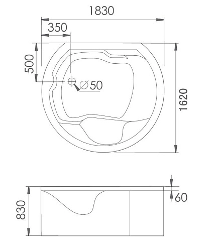 Акриловая ванна Gemy G9063 O 183x162 универсальная, гидромассажная Акриловая ванна Gemy G9063 O 183x162 универсальная, гидромассажная
