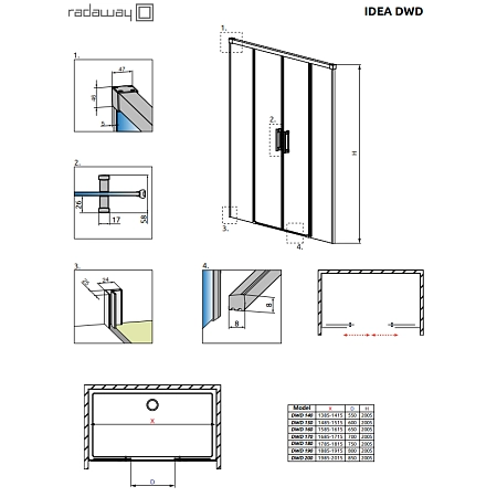 Душевая дверь Radaway Idea 387128-01-01 180 см