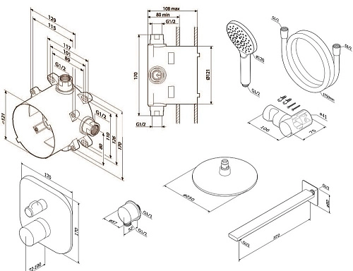 Душевая система Am.Pm FM005RH00 термостатическая, хром Душевая система Am.Pm FM005RH00 термостатическая, хром