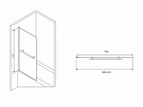 Шторка на ванну ABBER Immer Offen AG70080B 80 см универсальная, профиль черный, стекло прозрачное Шторка на ванну ABBER Immer Offen AG70080B 80 см универсальная, профиль черный, стекло прозрачное