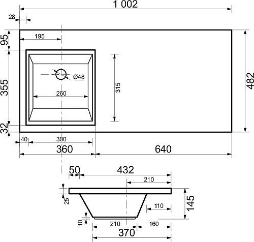 Раковина Style Line Даллас/эстетика 1000x480, левый СС-00000516 Раковина Style Line Даллас/эстетика 1000x480, левый СС-00000516