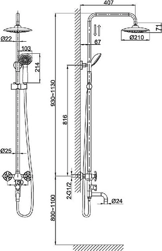 Душевая система D&K Lorsch Hessen DA1414701B09 Душевая система D&K Lorsch Hessen DA1414701B09