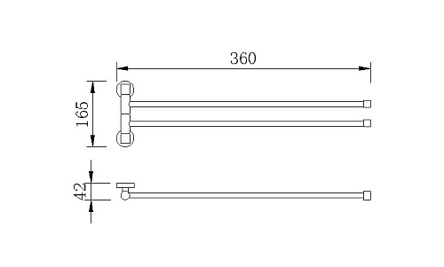 Полотенцедержатель Rush Bianki BI76522 36 см двойной Полотенцедержатель Rush Bianki BI76522 36 см двойной