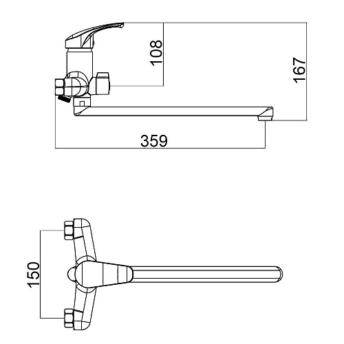 Смеситель для ванны OneLife P11-218cr хром Смеситель для ванны OneLife P11-218cr хром