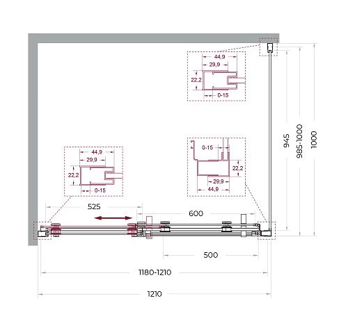 Душевой уголок BelBagno MARINO-2-AH-1-120/100-C-GM 120x100 см, профиль оружейная сталь, стекло прозрачное Душевой уголок BelBagno MARINO-2-AH-1-120/100-C-GM 120x100 см, профиль оружейная сталь, стекло прозрачное