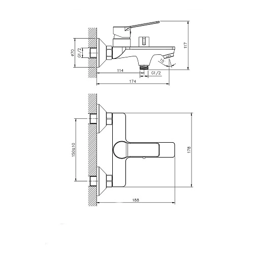 Смеситель для ванны RUSH Haiti (HA1935-44) Смеситель для ванны RUSH Haiti (HA1935-44)